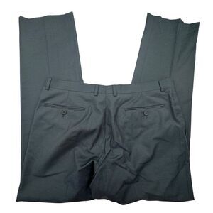 Ted Baker Dress Pants Mens 36x32 Navy Blue Slash Pockets Flat Front Straight Fit